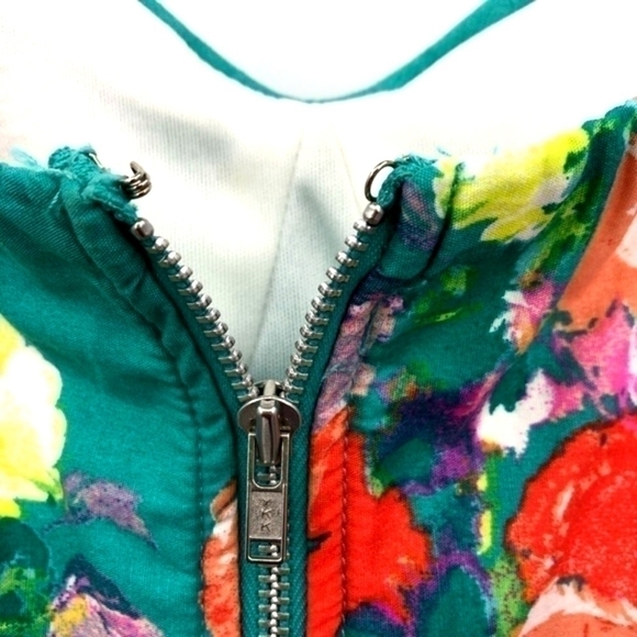 Charlotte Russe Women’s M Multicolored Mini Floral Print Green Spaghetti Dress - Picture 4 of 8